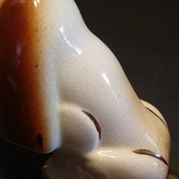 Vintage Japan MCM Porcelain Bassett Hound Dog Figurine Statue Set of 2 50s 60s - Picture 10 of 11